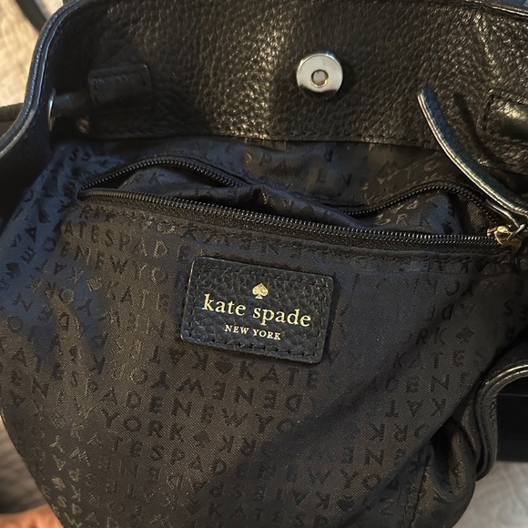 Kate Spade Black Pebbled Leather Backpack